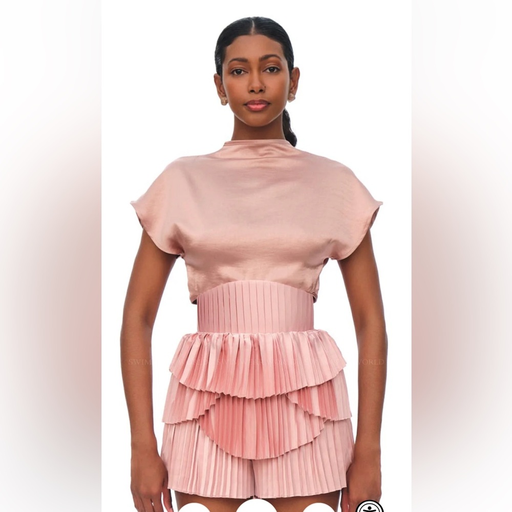 ANDREA IYAMAH HIBI SHORT SET - PEARL PINK - SIZE XS - WORN ONCE